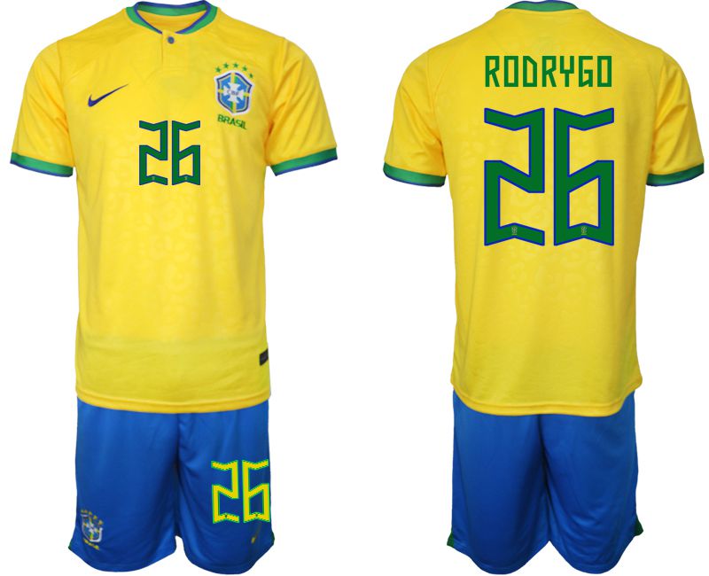 Men 2022 World Cup National Team Brazil home yellow #26 Soccer Jerseys->brazil jersey->Soccer Country Jersey